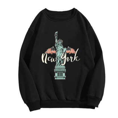 New York Statue Of Liberty American Pride Travel Souvenir Crewneck Sweatshirt