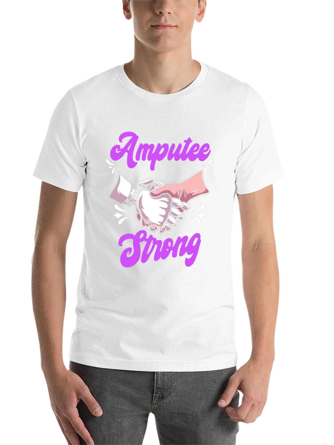 Amputee Strong T-Shirt - Handshake Design