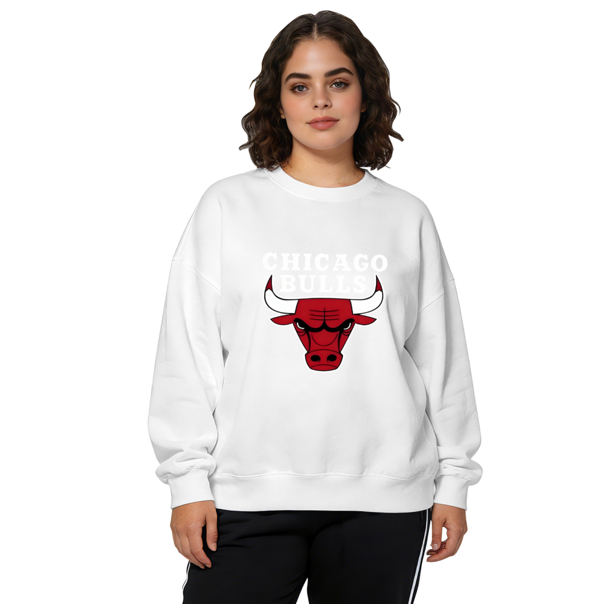 Retro Chicago Bulls Graphic Crewneck Sweatshirt
