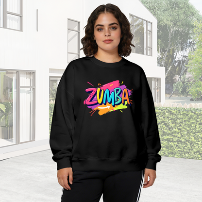 Vibrant Zumba Dance Color Splash Art Crewneck Sweatshirt
