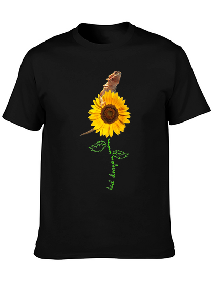 Bearded Dragon Sunflower Graphic Tee