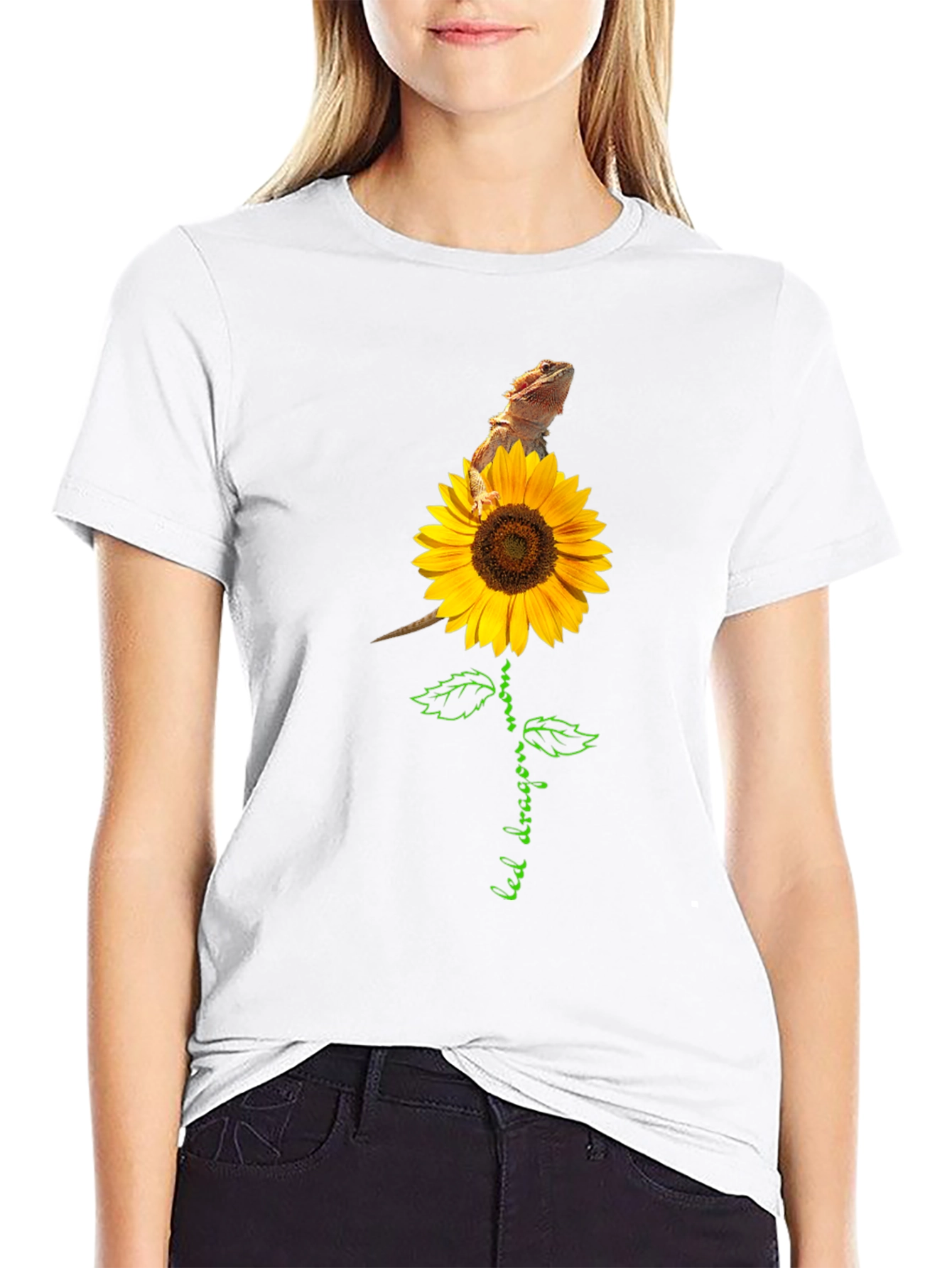 Bearded Dragon Sunflower Graphic Tee