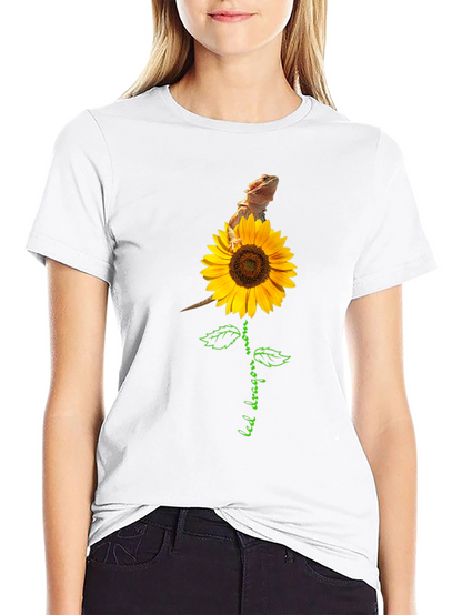 Bearded Dragon Sunflower Graphic Tee
