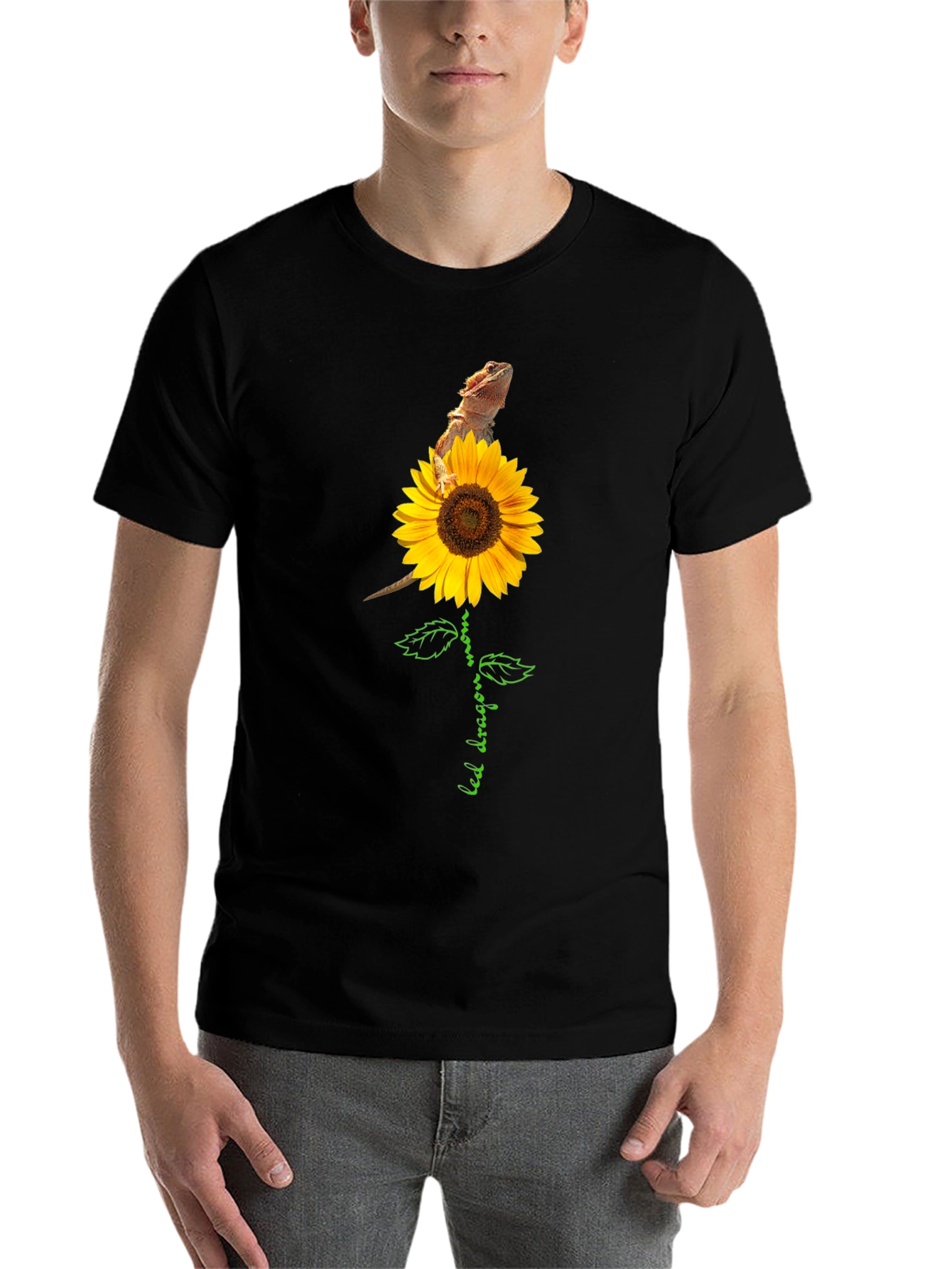 Bearded Dragon Sunflower Graphic Tee