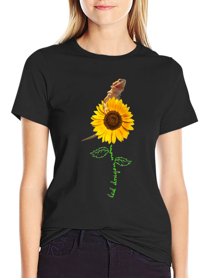 Bearded Dragon Sunflower Graphic Tee