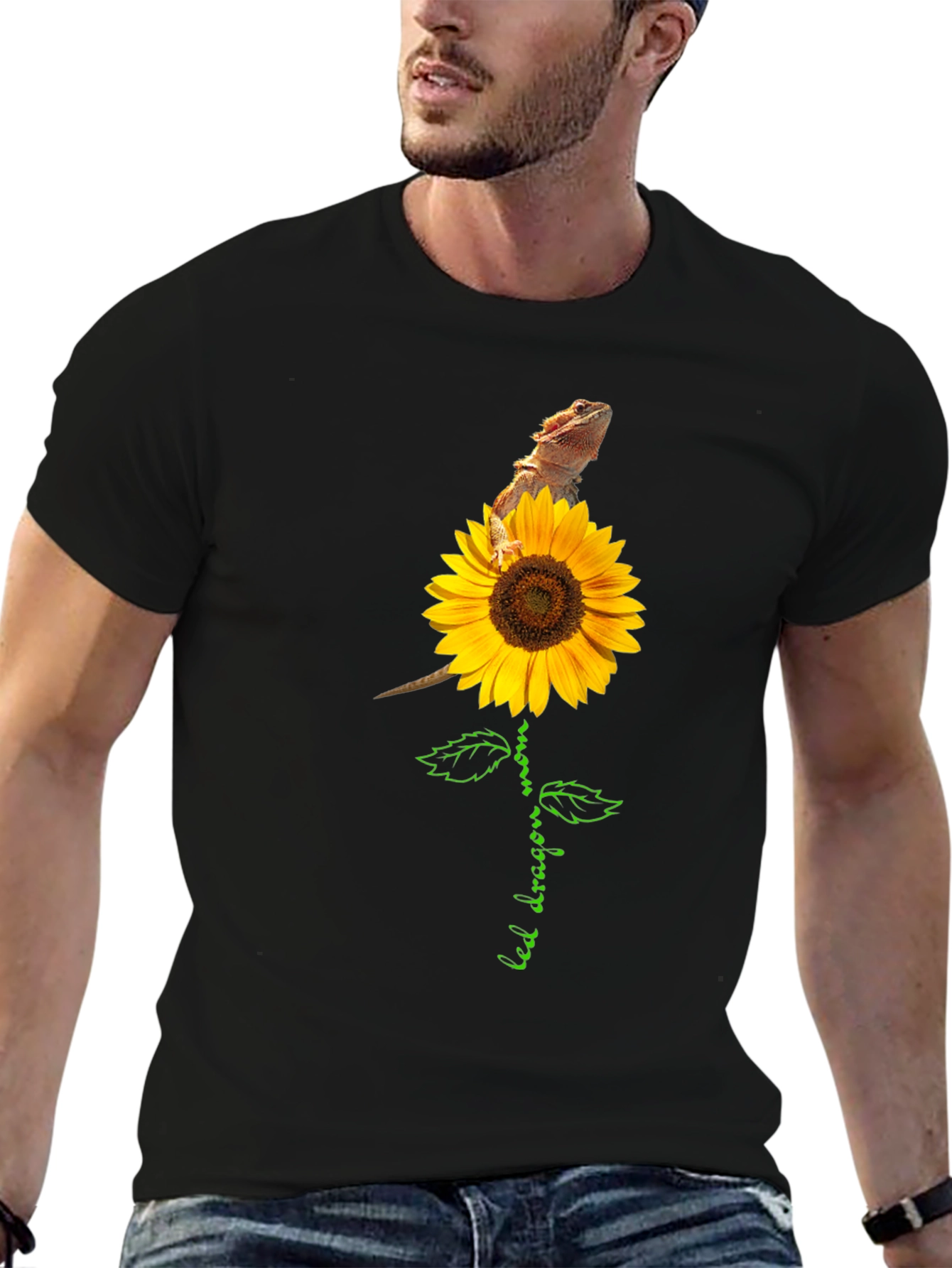 Bearded Dragon Sunflower Graphic Tee
