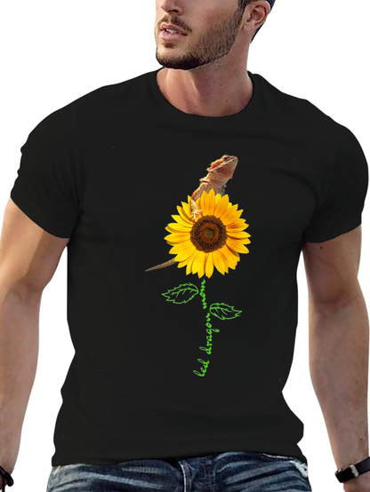 Bearded Dragon Sunflower Graphic Tee
