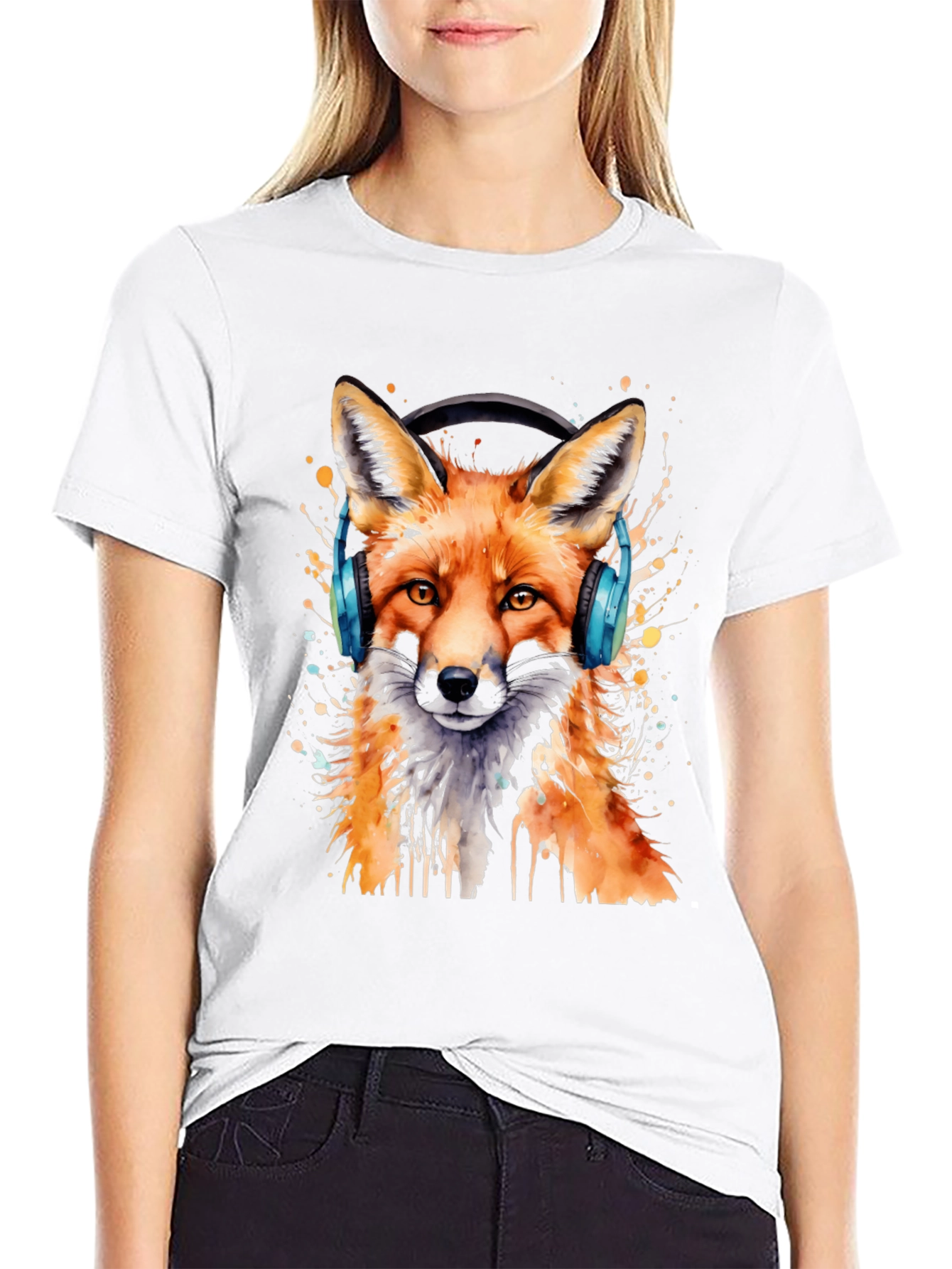 Fox Headphone Graphic T-Shirt