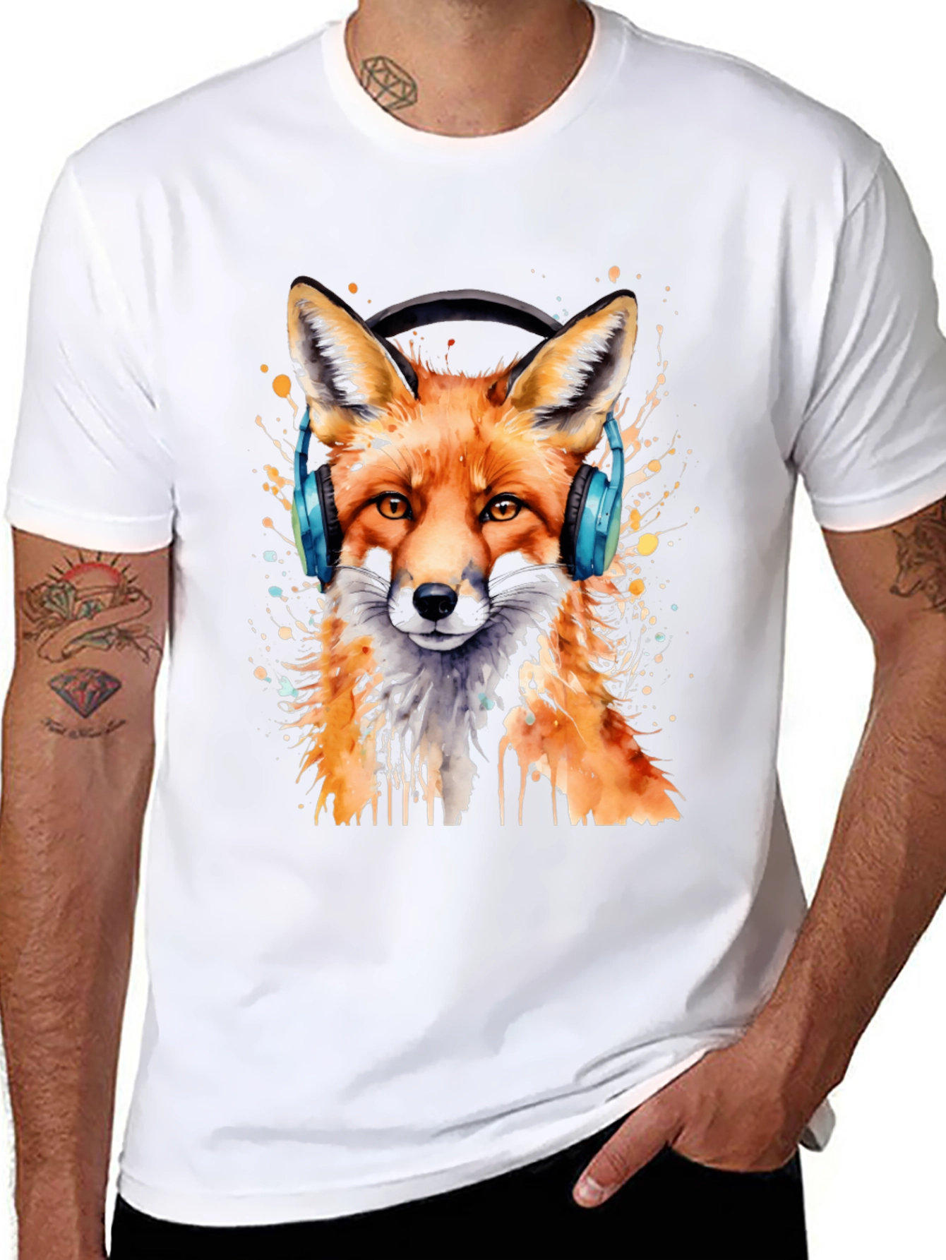 Fox Headphone Graphic T-Shirt