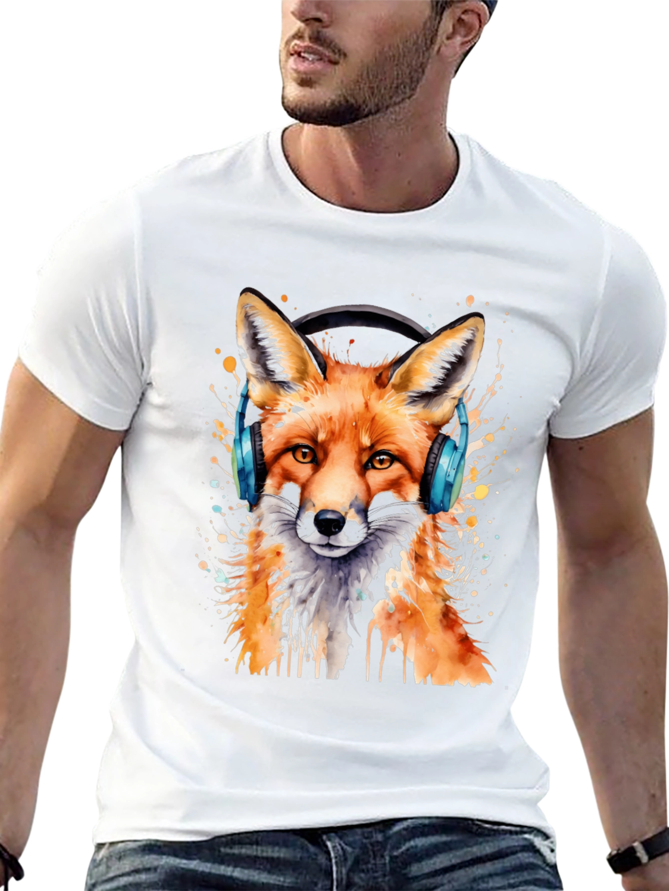 Fox Headphone Graphic T-Shirt