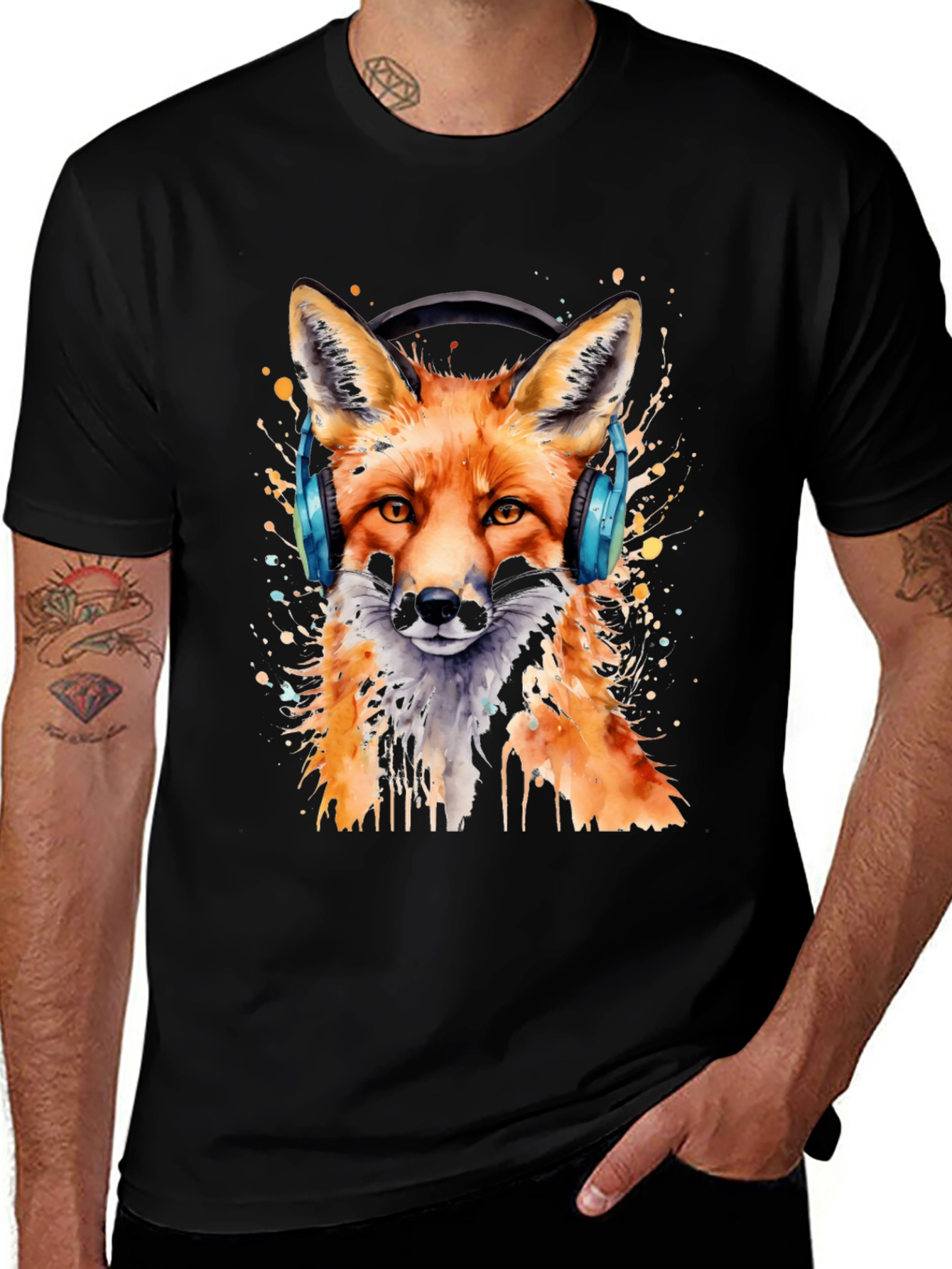 Fox Headphone Graphic T-Shirt