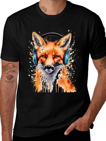Fox Headphone Graphic T-Shirt