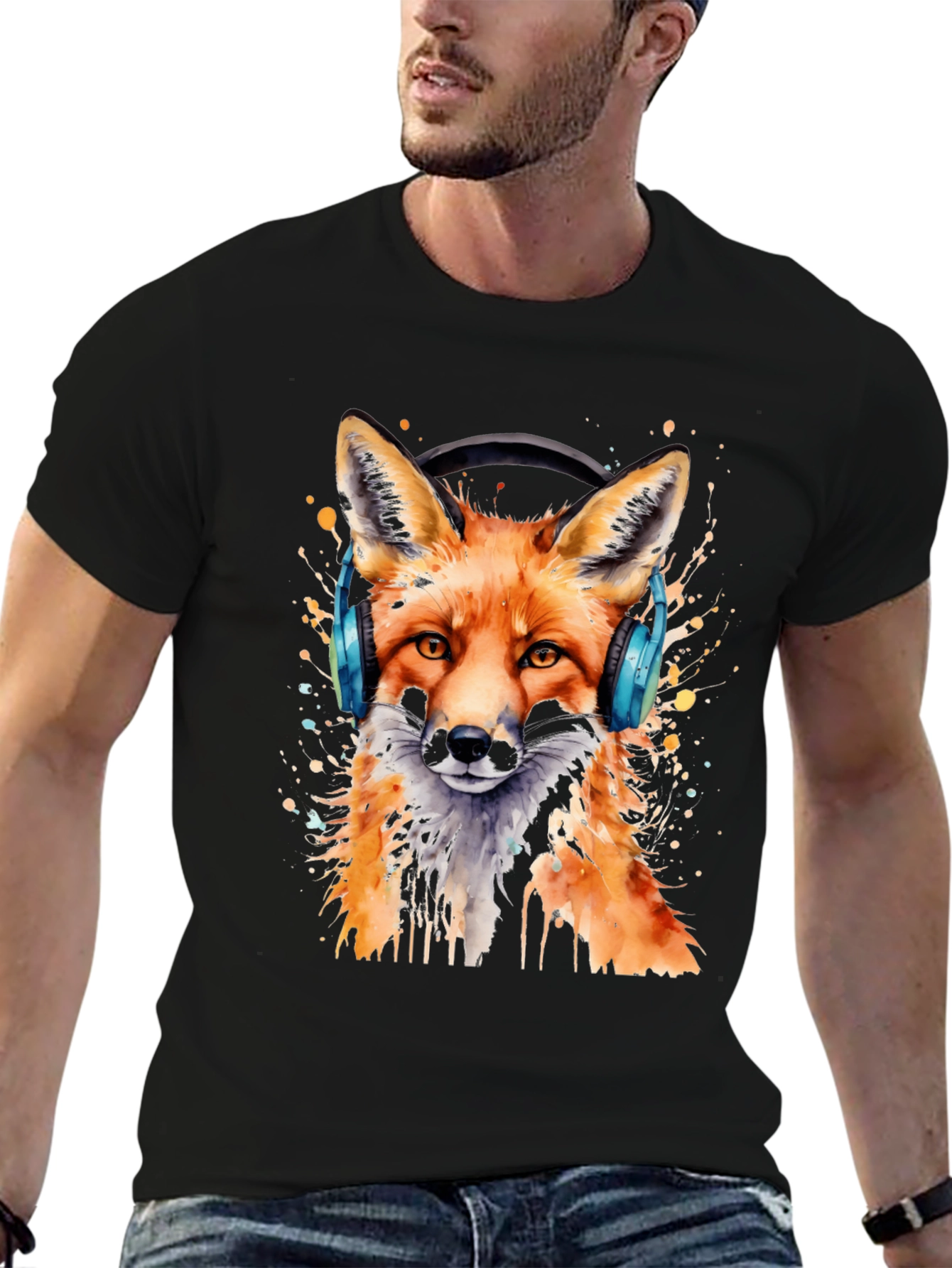 Fox Headphone Graphic T-Shirt
