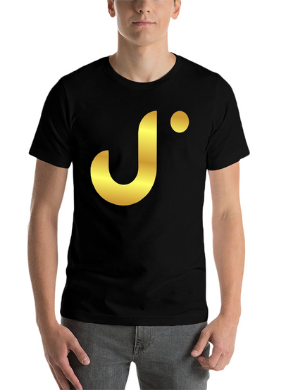 Stylish Black T-Shirt with Gold J Logo