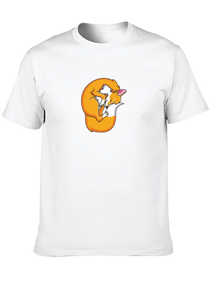 Sleeping Fox Graphic T-Shirt - Black Unisex