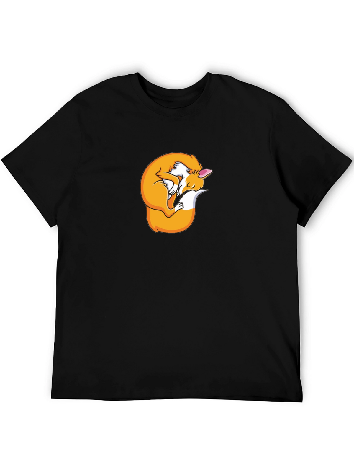 Sleeping Fox Graphic T-Shirt - Black Unisex