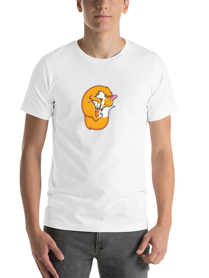 Sleeping Fox Graphic T-Shirt - Black Unisex