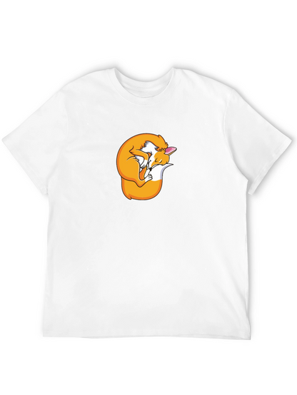 Sleeping Fox Graphic T-Shirt - Black Unisex