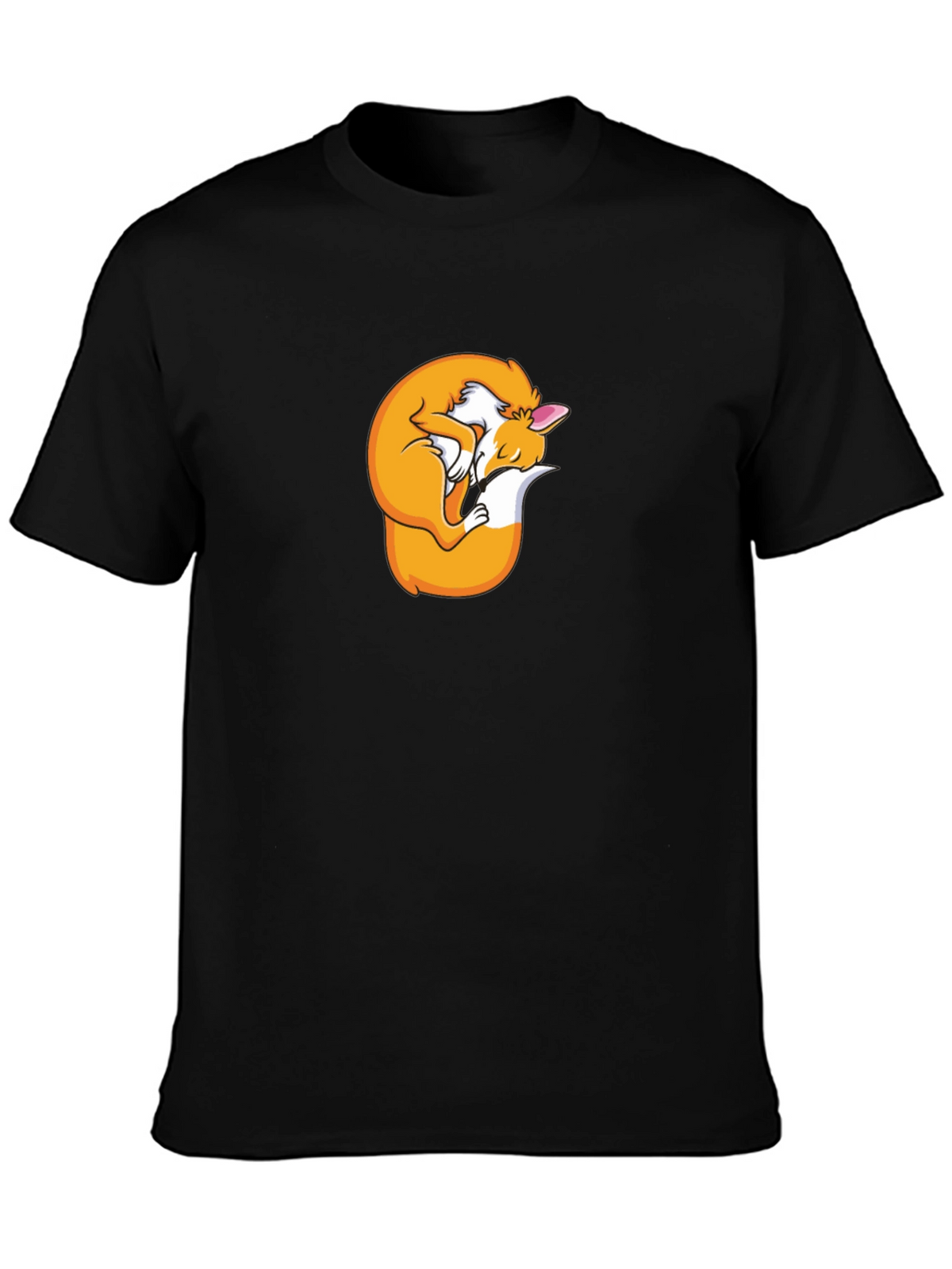 Sleeping Fox Graphic T-Shirt - Black Unisex