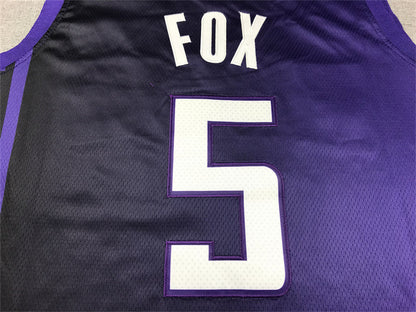 Men's Sacramento Kings De'Aaron Fox #5 Purple Swingman Jerseys - Statement Edition
