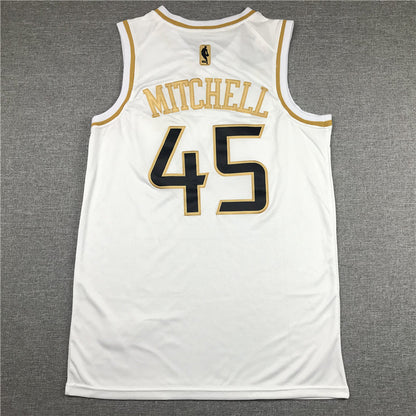 Men's Utah Jazz Donovan Mitchell #45 White Swingman Jerseys