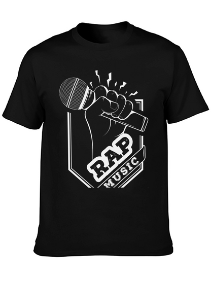 Rap Music Graphic T-Shirt - Black