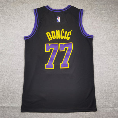 Men's Los Angeles Lakers Luka Doncic #77 Black 2023/24 Swingman Jerseys - City Edition