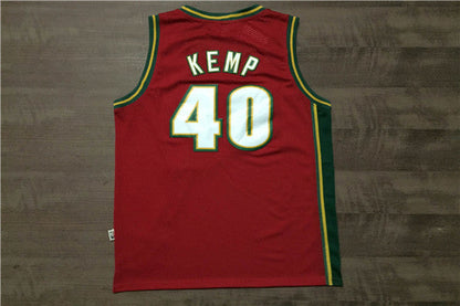 SuperSonics 40# Sean Kemp Red 97-98 Classic Retro New Fabric Fan Edition Jersey