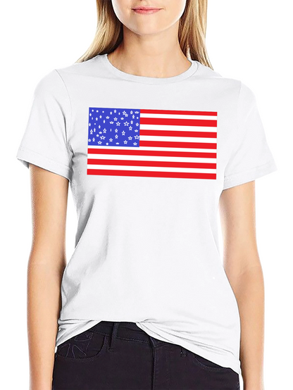 American Flag Graphic Print Black T-Shirt