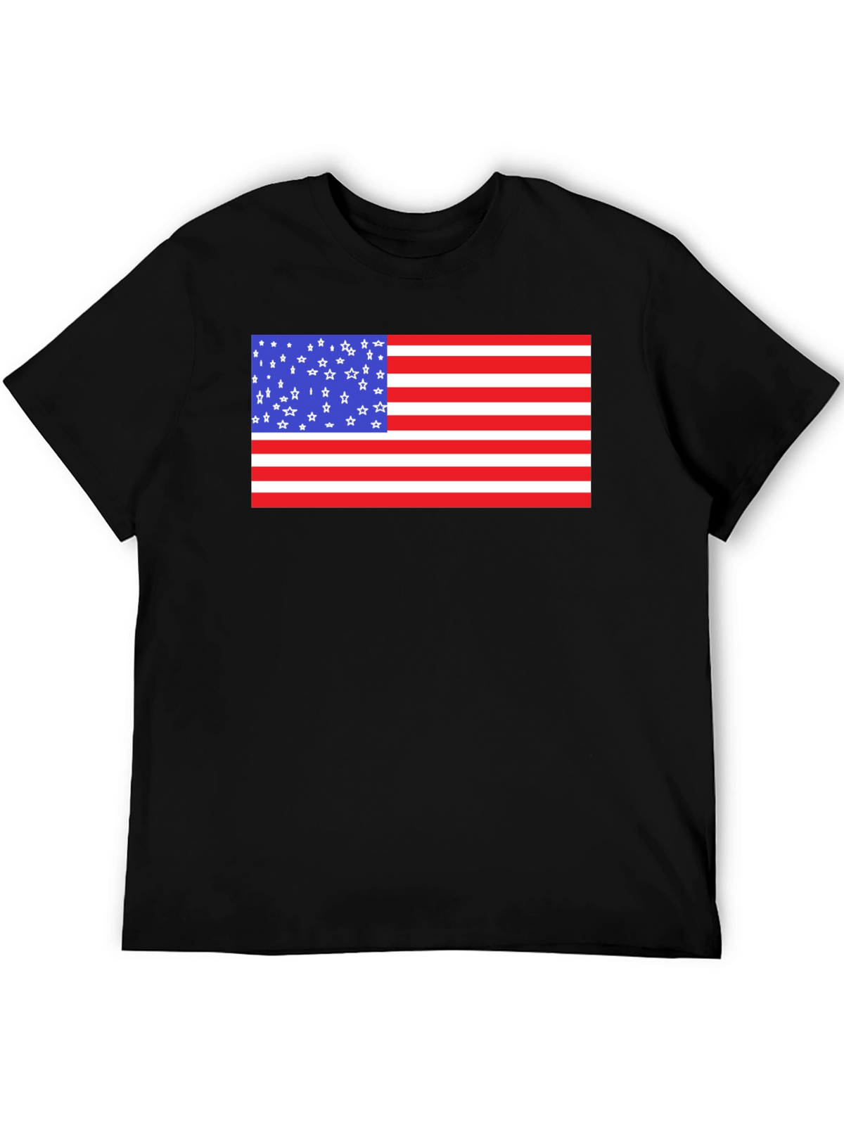 American Flag Graphic Print Black T-Shirt