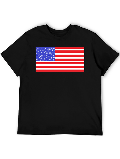 American Flag Graphic Print Black T-Shirt