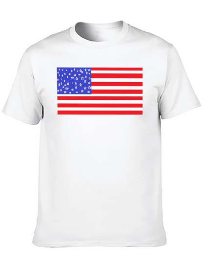 American Flag Graphic Print Black T-Shirt