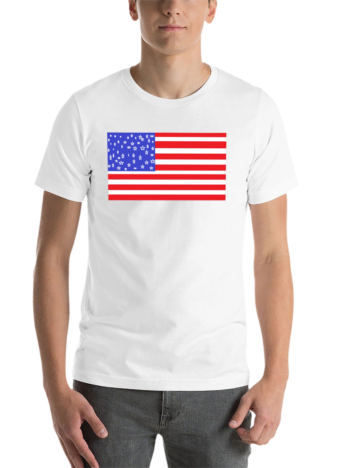 American Flag Graphic Print Black T-Shirt