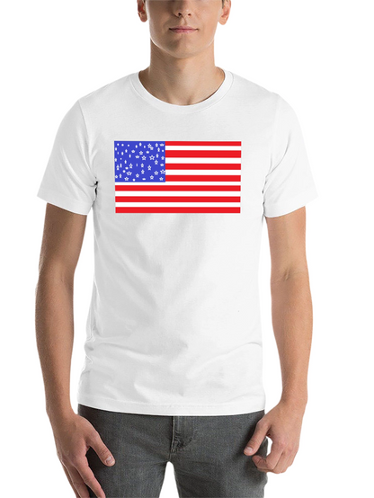 American Flag Graphic Print Black T-Shirt