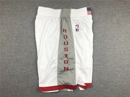 Men's Houston Rockets White Pocket Shorts1