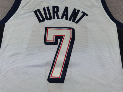 Men's 2024 USA Dream Team Kevin Durant #7 White Authentic Player Jersey