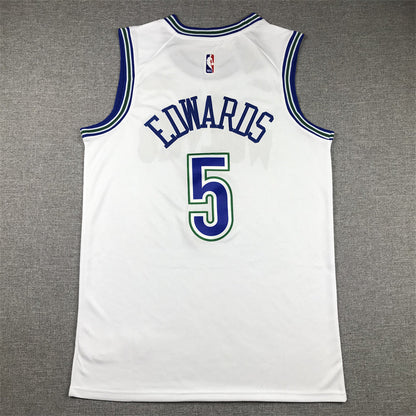 Men's Minnesota Timberwolves Anthony Edwards #5 White Swingman Jerseys