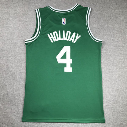 Men's Boston Celtics Jrue Holiday #4 Kelly Green Swingman Jerseys - Icon Edition