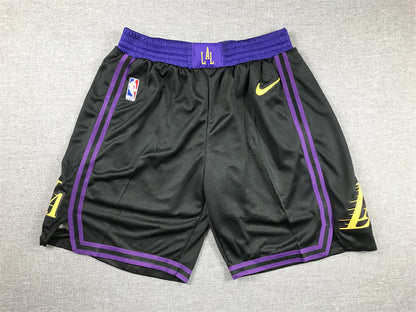 Men's Los Angeles Lakers Black 2023/24 Swingman City Edition Shorts1