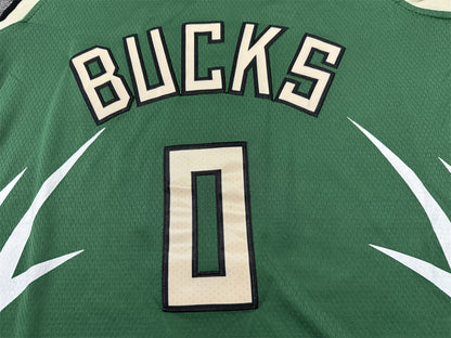 Men's Milwaukee Bucks Damian Lillard #0 Green Swingman Jerseys