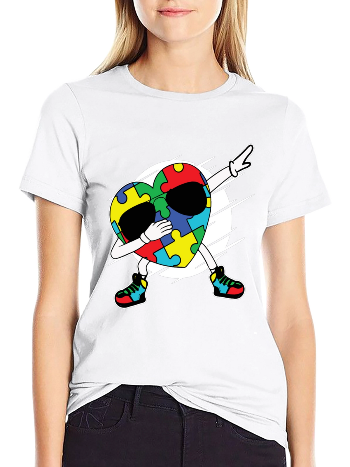 Autism Awareness Dabbing Heart T-Shirt
