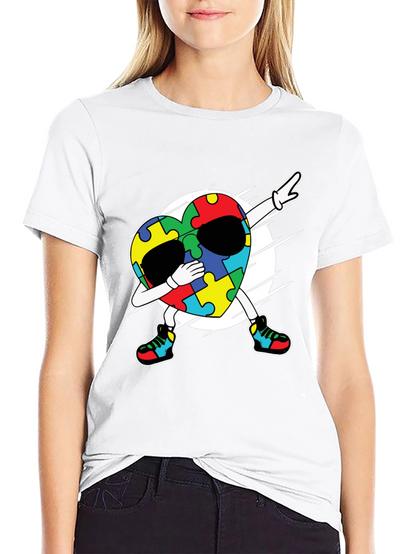 Autism Awareness Dabbing Heart T-Shirt