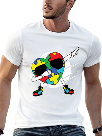 Autism Awareness Dabbing Heart T-Shirt