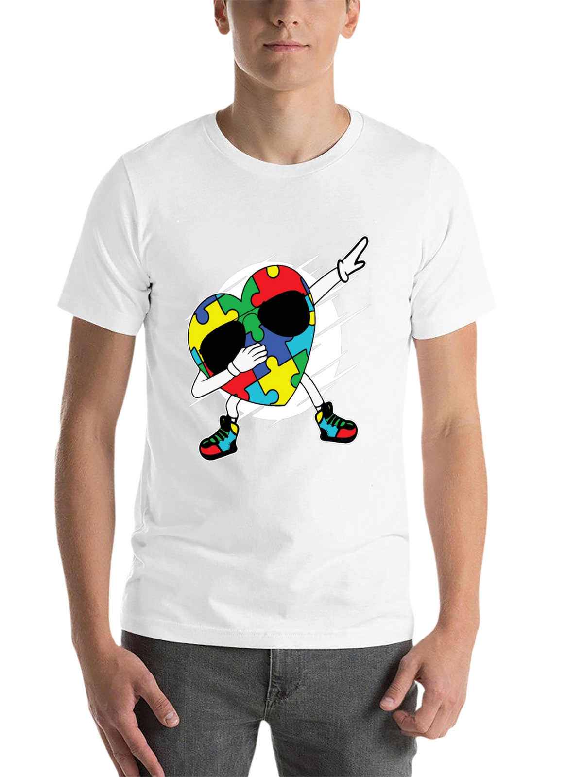 Autism Awareness Dabbing Heart T-Shirt