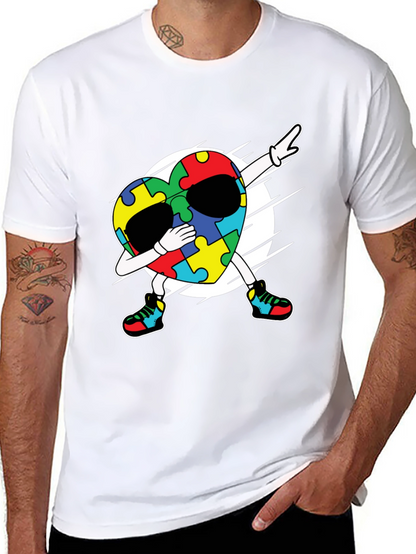 Autism Awareness Dabbing Heart T-Shirt