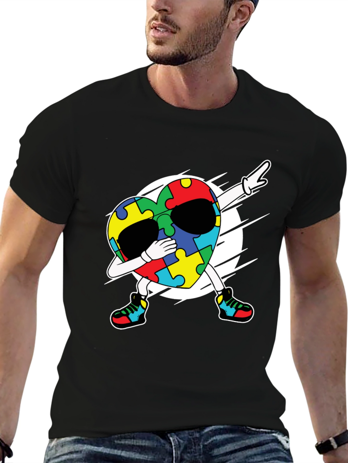 Autism Awareness Dabbing Heart T-Shirt