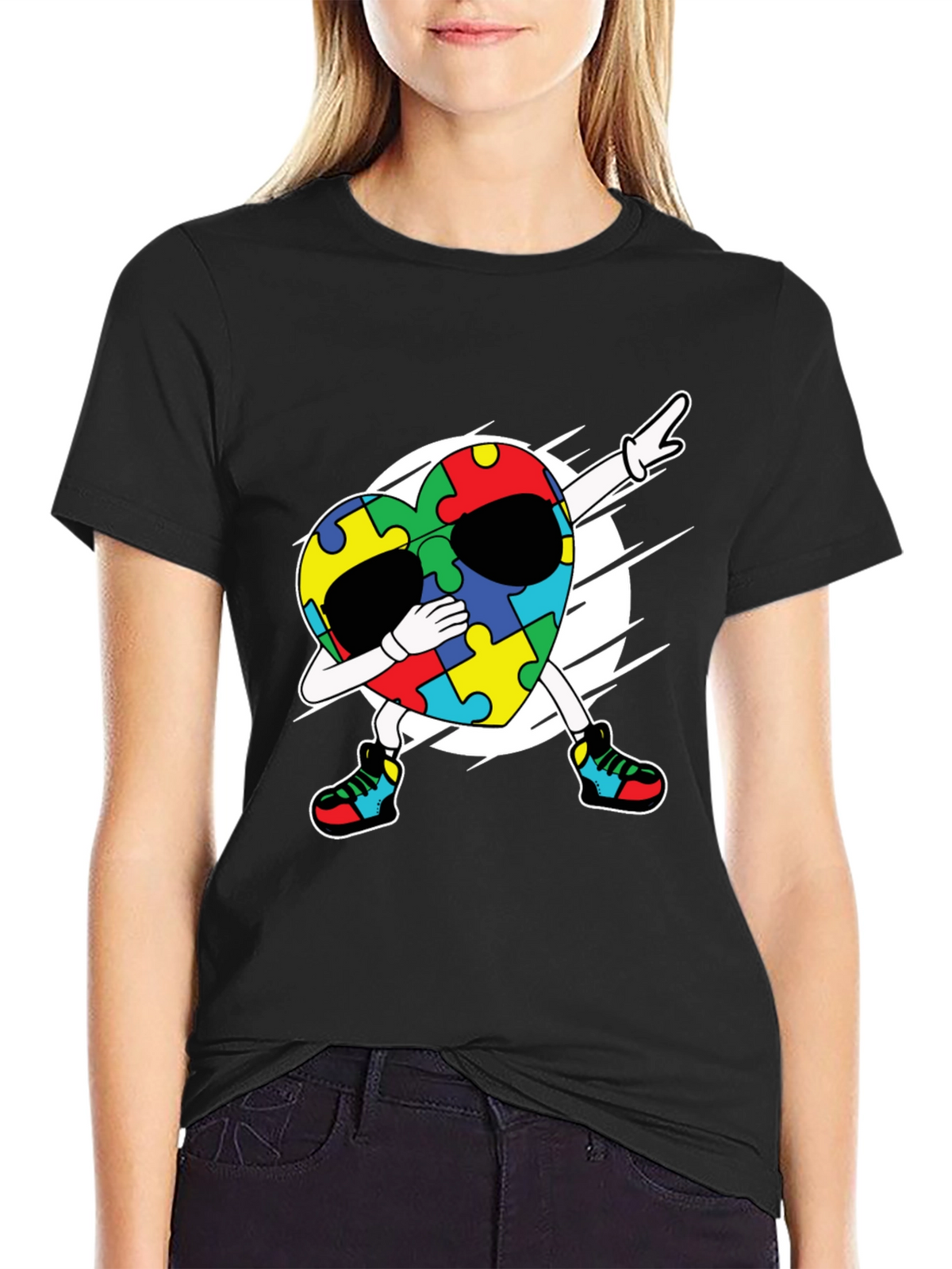 Autism Awareness Dabbing Heart T-Shirt
