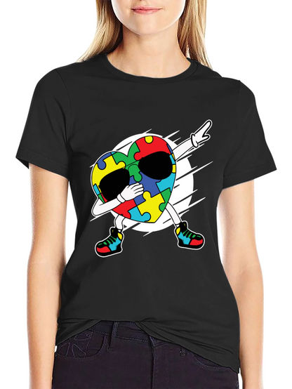 Autism Awareness Dabbing Heart T-Shirt