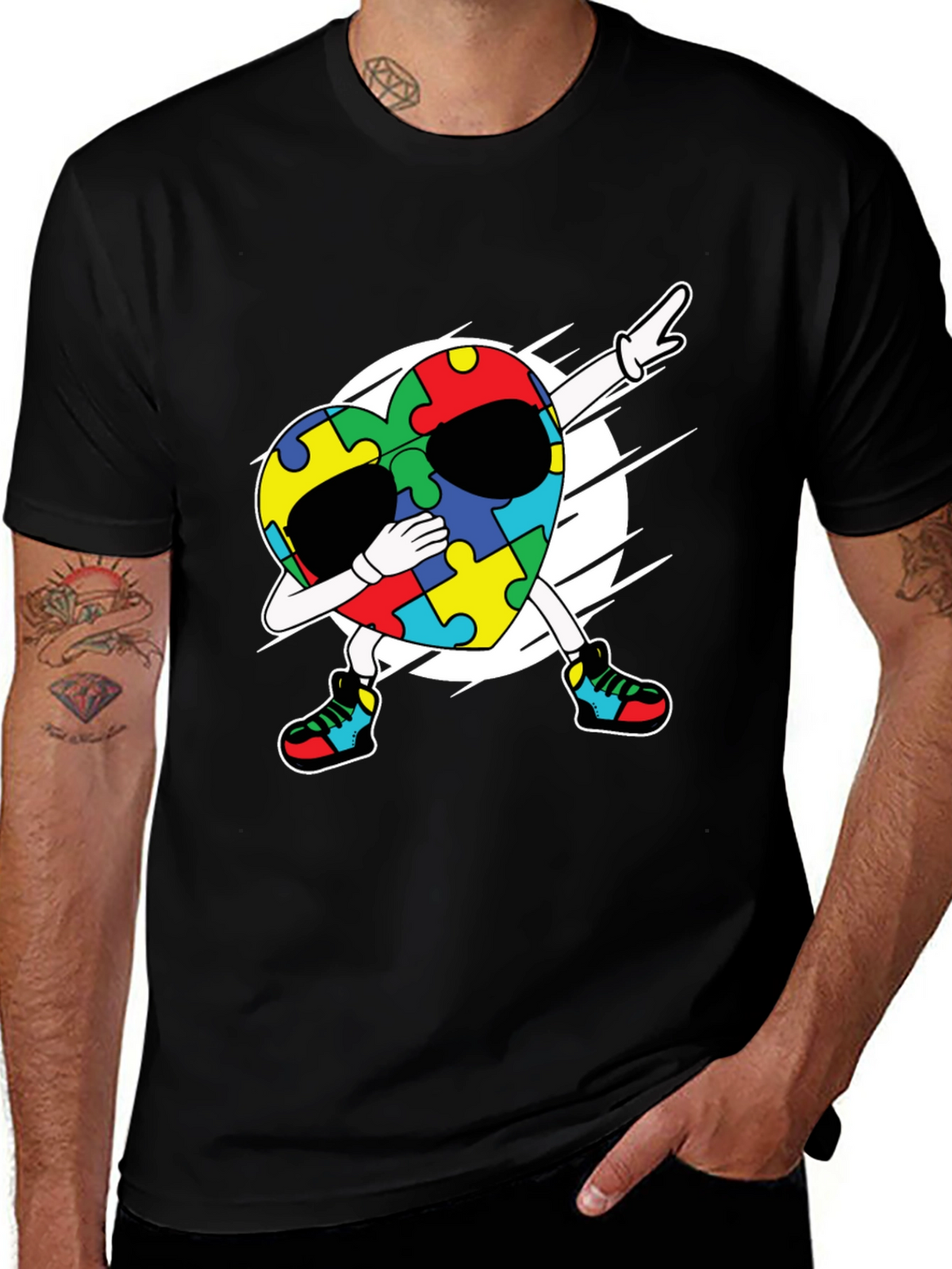 Autism Awareness Dabbing Heart T-Shirt