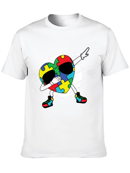 Autism Awareness Dabbing Heart T-Shirt